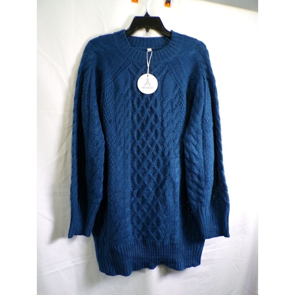ANRABESS Women M Cable Knit Long Pullover Sweater 100% Acrylic TL00071